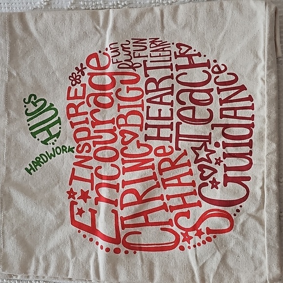 NWT Teacher Gratitude Canvas Reusable Shopping Bag Tote - Picture 2 of 6